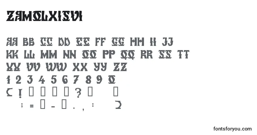 Czcionka ZamolxisVi – alfabet, cyfry, specjalne znaki