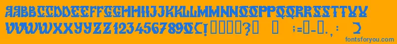 ZamolxisVi Font – Blue Fonts on Orange Background