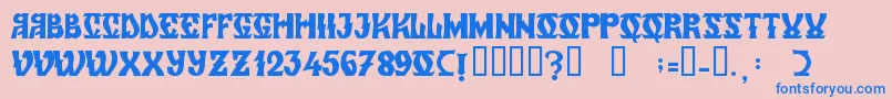 ZamolxisVi Font – Blue Fonts on Pink Background