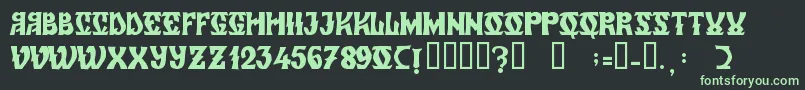 ZamolxisVi Font – Green Fonts on Black Background