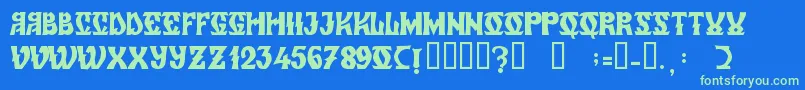 ZamolxisVi Font – Green Fonts on Blue Background