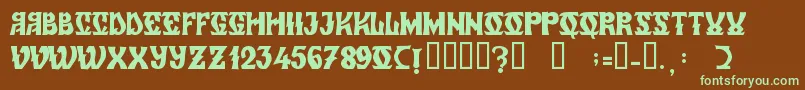 ZamolxisVi Font – Green Fonts on Brown Background