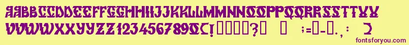 ZamolxisVi Font – Purple Fonts on Yellow Background