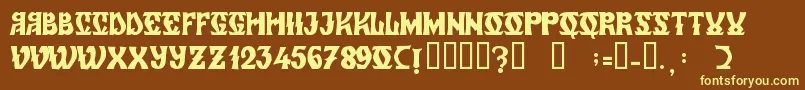 ZamolxisVi Font – Yellow Fonts on Brown Background