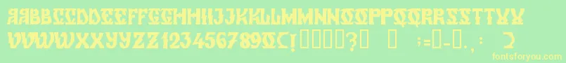 ZamolxisVi Font – Yellow Fonts on Green Background