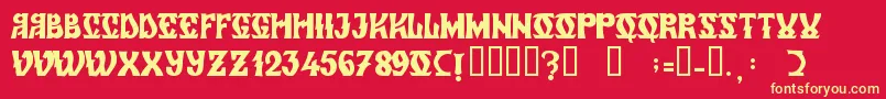 ZamolxisVi Font – Yellow Fonts on Red Background