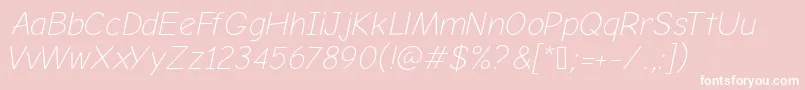 ComicNeueAngularLightOblique Font – White Fonts on Pink Background