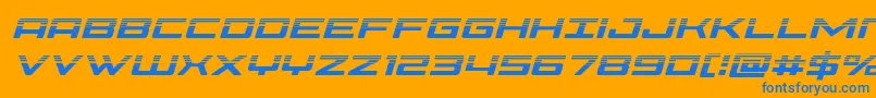 Fonte Phoeniciahalfital – fontes azuis em um fundo laranja