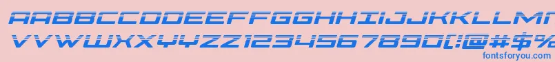 Fonte Phoeniciahalfital – fontes azuis em um fundo rosa