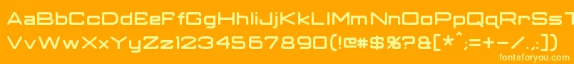 ClassicRobot Font – Yellow Fonts on Orange Background