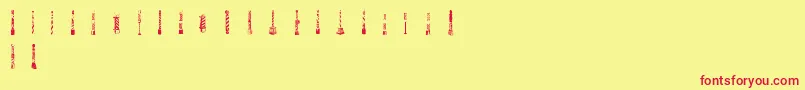 Barberpoles-Schriftart – Rote Schriften auf gelbem Hintergrund