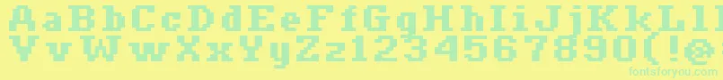 Ceriph0766-Schriftart – Grüne Schriften auf gelbem Hintergrund