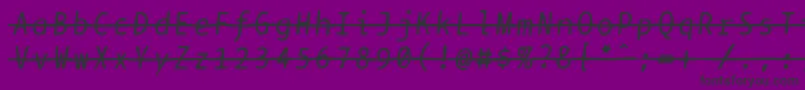 フォントBptypewritedamagedstrikethroughitalics – 紫の背景に黒い文字