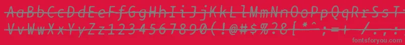 Bptypewritedamagedstrikethroughitalics Font – Gray Fonts on Red Background