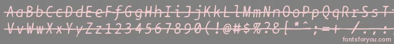Шрифт Bptypewritedamagedstrikethroughitalics – розовые шрифты на сером фоне