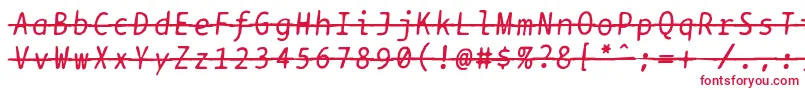 Police Bptypewritedamagedstrikethroughitalics – polices rouges sur fond blanc