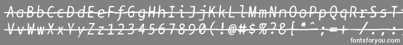 Шрифт Bptypewritedamagedstrikethroughitalics – белые шрифты на сером фоне