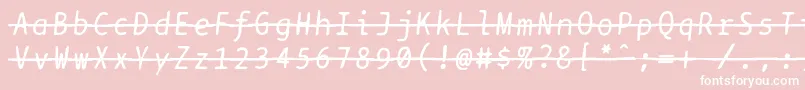 フォントBptypewritedamagedstrikethroughitalics – ピンクの背景に白い文字