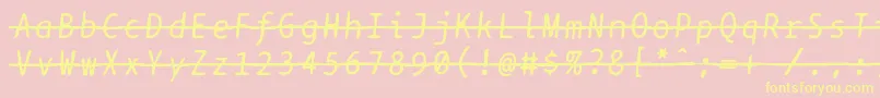 Шрифт Bptypewritedamagedstrikethroughitalics – жёлтые шрифты на розовом фоне
