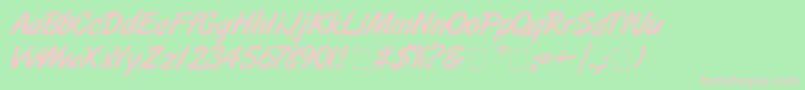 Artbrush Font – Pink Fonts on Green Background