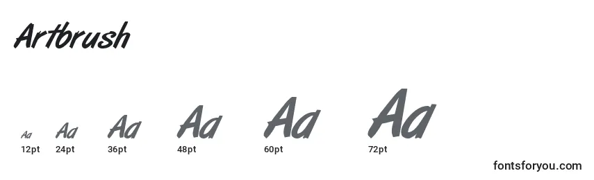 Размеры шрифта Artbrush