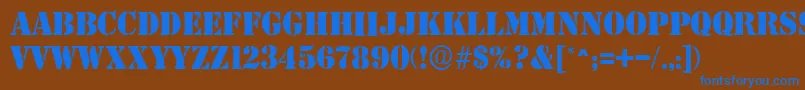 SteamerRegular Font – Blue Fonts on Brown Background