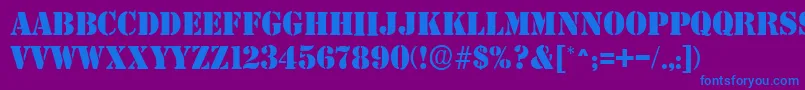 SteamerRegular Font – Blue Fonts on Purple Background