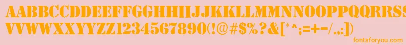 SteamerRegular Font – Orange Fonts on Pink Background