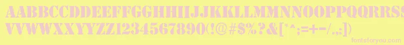 SteamerRegular Font – Pink Fonts on Yellow Background