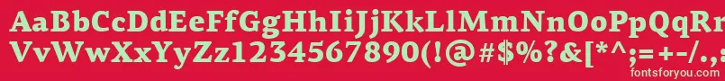 PfagoraserifproBlack Font – Green Fonts on Red Background