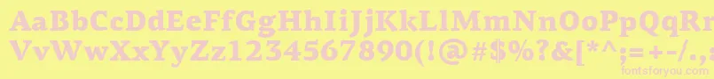 PfagoraserifproBlack Font – Pink Fonts on Yellow Background