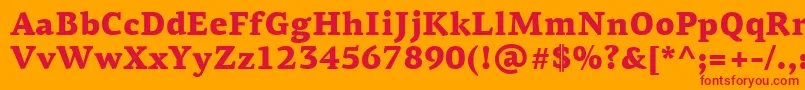 PfagoraserifproBlack-Schriftart – Rote Schriften auf orangefarbenem Hintergrund