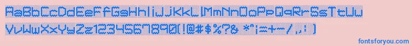 Honeycomb Font – Blue Fonts on Pink Background