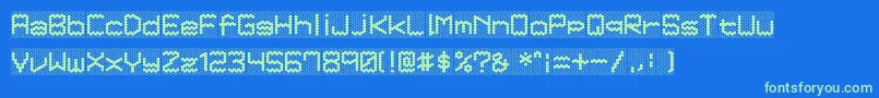 Honeycomb Font – Green Fonts on Blue Background