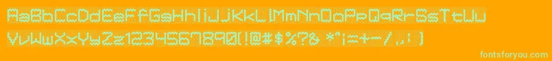 Honeycomb Font – Green Fonts on Orange Background