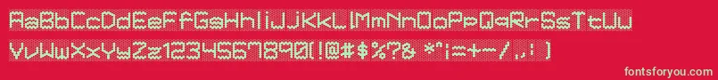 Honeycomb Font – Green Fonts on Red Background