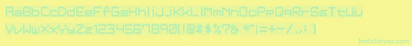 Honeycomb Font – Green Fonts on Yellow Background