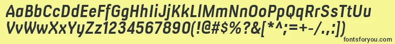 MilibusrgBolditalic Font – Black Fonts on Yellow Background