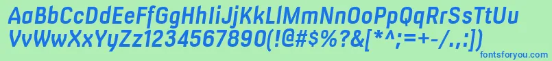 MilibusrgBolditalic Font – Blue Fonts on Green Background