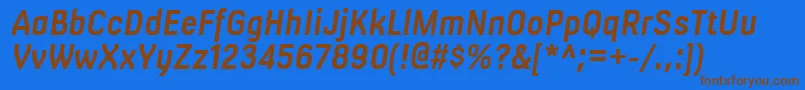 MilibusrgBolditalic Font – Brown Fonts on Blue Background