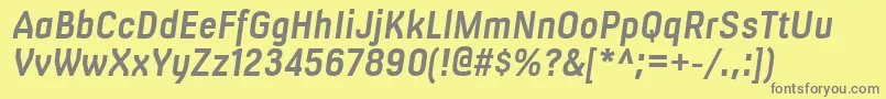 Шрифт MilibusrgBolditalic – серые шрифты на жёлтом фоне