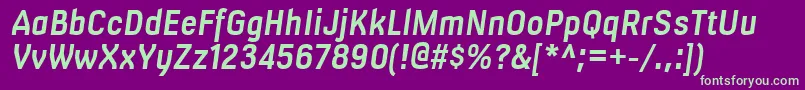 MilibusrgBolditalic-fontti – vihreät fontit violetilla taustalla
