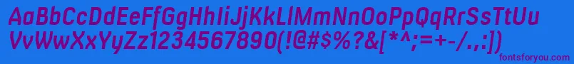 MilibusrgBolditalic Font – Purple Fonts on Blue Background