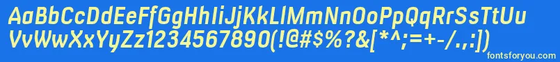 MilibusrgBolditalic-fontti – keltaiset fontit sinisellä taustalla