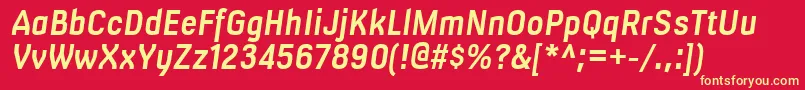 MilibusrgBolditalic-fontti – keltaiset fontit punaisella taustalla