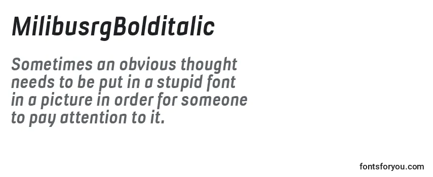 Review of the MilibusrgBolditalic Font