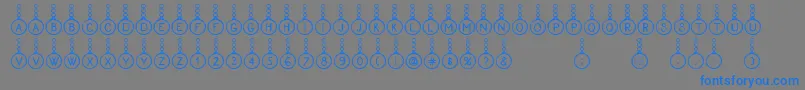 フォントProxanys – 灰色の背景に青い文字