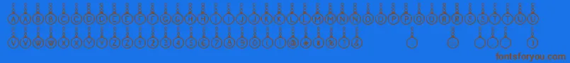 Proxanys-Schriftart – Braune Schriften auf blauem Hintergrund