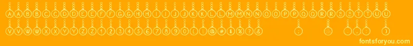 Fonte Proxanys – fontes amarelas em um fundo laranja