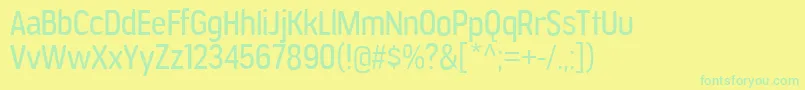 Fonte JesayaFree – fontes verdes em um fundo amarelo